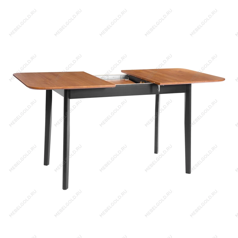Стол Соната Люкс раздвижной/Sonata Lux extension table, массив сосны, антик/чёрный, 120-(150)х75х75 см | изображение 1