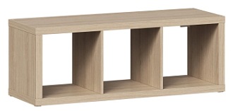 КАЛЛАКС / ФОРА Стеллаж ИКЕА / IKEA 3, с тремя открытыми ячейками, тамбурат, дуб беленый