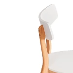 Стул Claire, сиденье МДФ, опоры дерево гевея, белый / натуральное дерево, 48 x 49,5 x 81,5 x SH44см | изображение 7