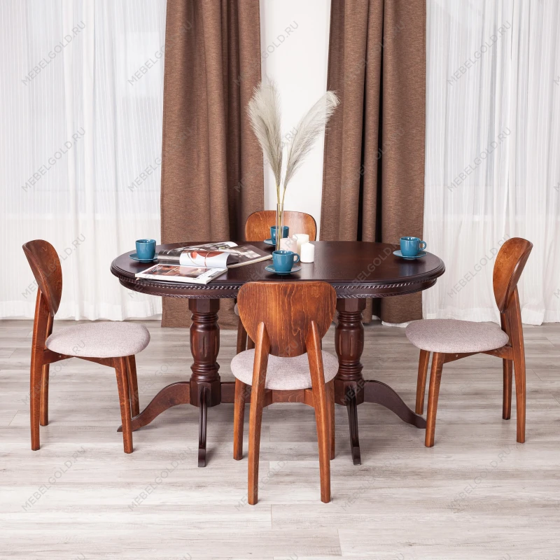 Стул DIAMANTE мягкое сидение, бук, 42x42x85см, коричневый, ткань wool caramel, бежевый | изображение 8