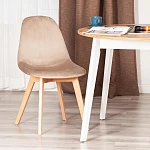 Стул CINDY SOFT (mod. C1021F1-1), велюр/дерево бук, 55 х 48 х 83 см, коричневый HLR12 / натуральный | изображение 8