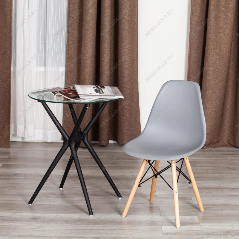 Стул CINDY (EAMES) (mod. 1801), дерево бук/металл/сиденье пластик, 45x51x82 см, Light grey (светло-серый) | изображение 8