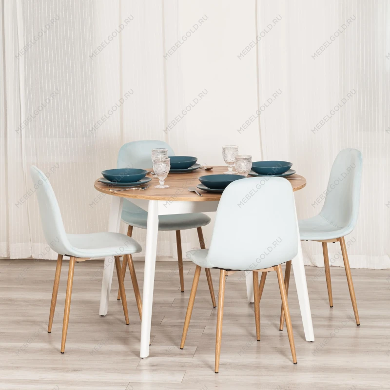 Стул BREEZE (mod. 4724), Велюр/металл, 44 х 53 х 87 см, Aquamarine (аквамарин) HLR16 / натуральный | изображение 11