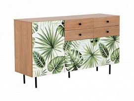 Сервант Frida Робиния Брэнсон, Принт Monstera, Ножки металлические, 602157