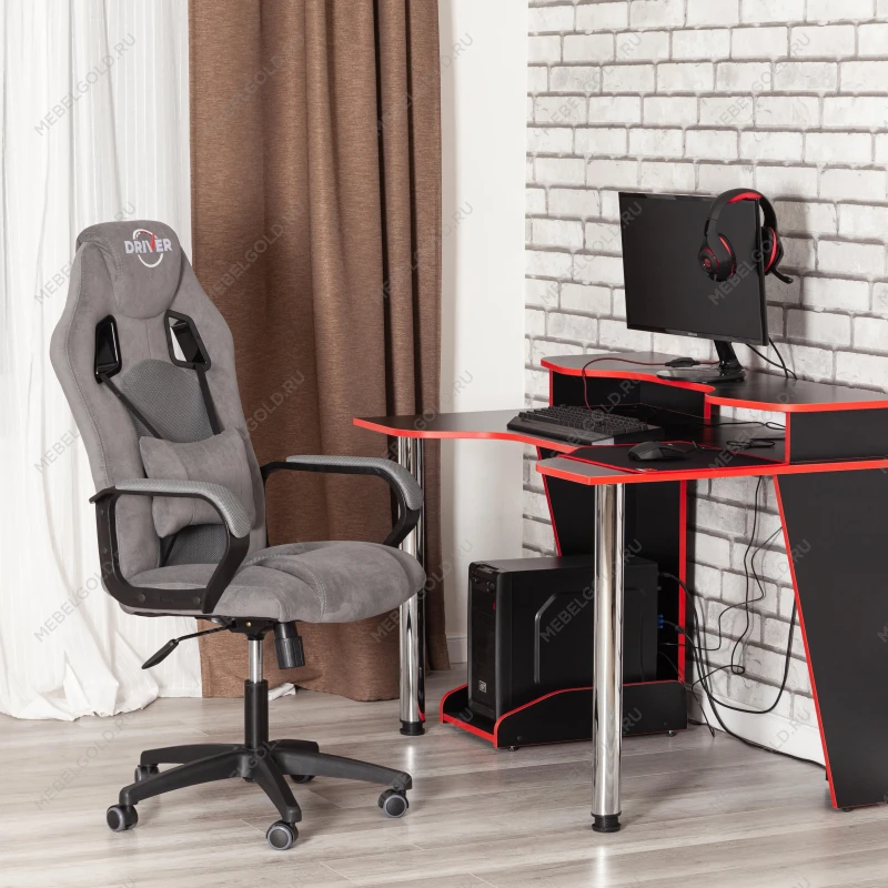 Кресло DRIVER (22), флок/ткань, серый/серый, 29/TW-12 | изображение 19