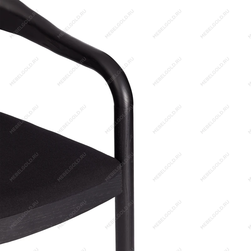 Стул BALDUR, дерево вяз/ткань лен, черный/черный лен, 49х52х76,5 см | изображение 7