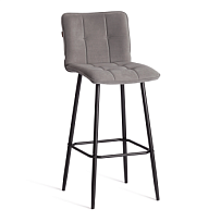 Барный стул Bari/Бари, велюр, серый, 29, 45х56х110 см