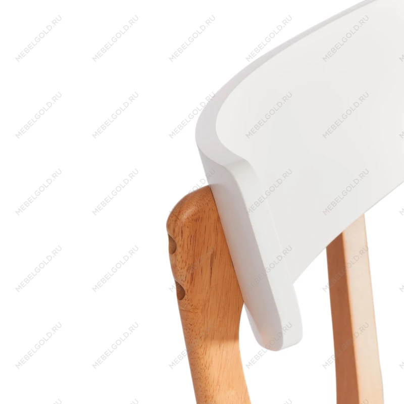 Стул Claire, сиденье МДФ, опоры дерево гевея, белый / натуральное дерево, 48 x 49,5 x 81,5 x SH44см | изображение 8