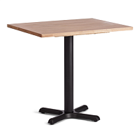 Стол VALHALLA, дерево вяз/железная опора, 80х65х76 см, груша №3/черная опора