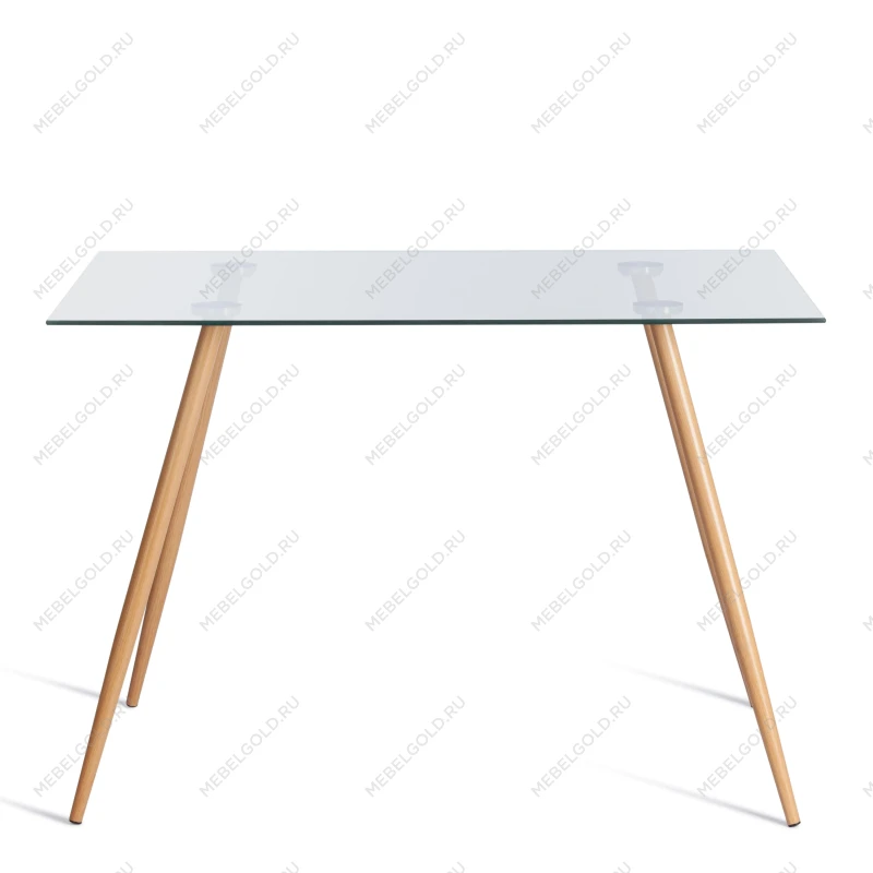 Стол SOPHIA (mod. 5003), металл/стекло (8мм), бук/прозрачный, 110 х 80 х 75 см | изображение 2