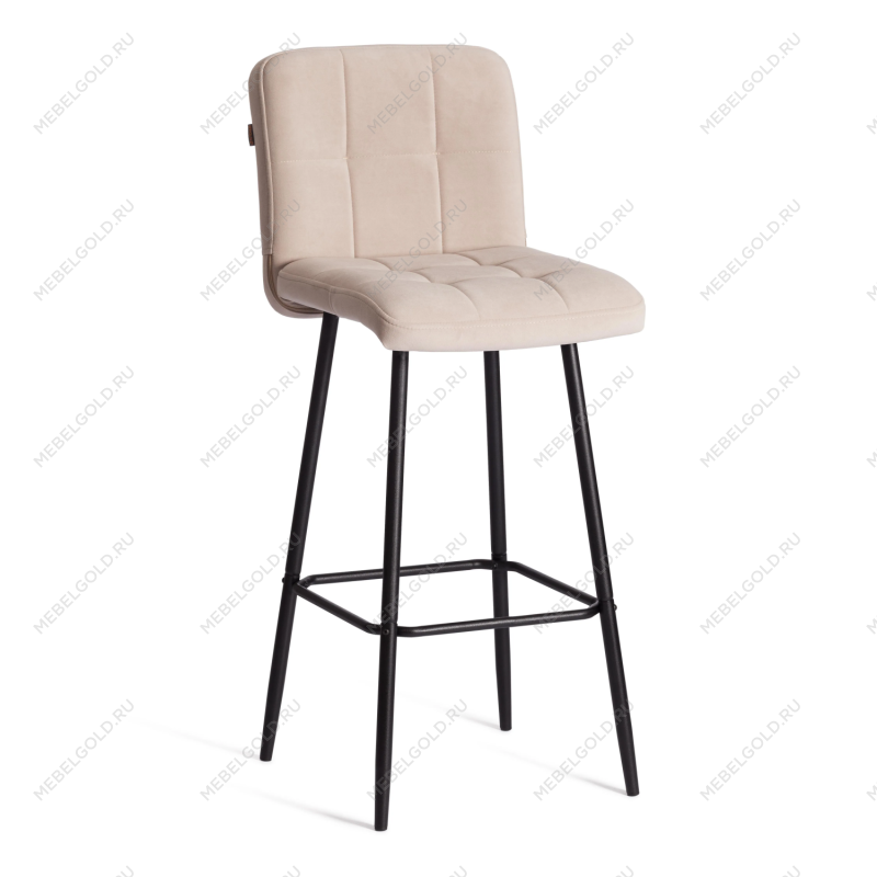 Барный стул Medeo/Медео, велюр, бежевый, 7, 45х56х113 см