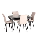 Стул обеденный Monte Carlo, TREND, флок, бежевый/черный, 7, 49х51х93 см | изображение 14