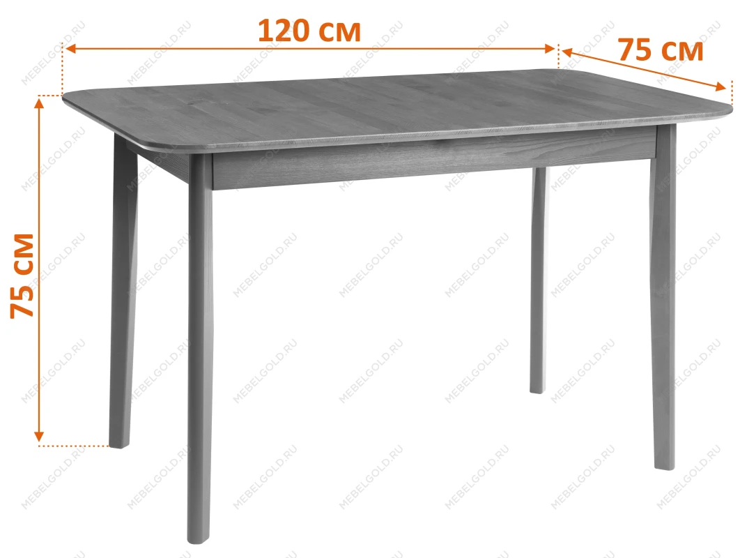 Стол Соната Люкс/Sonata Lux table, 120х75х75 см, массив сосны, антик/белый, 120х75х75 см | изображение 7