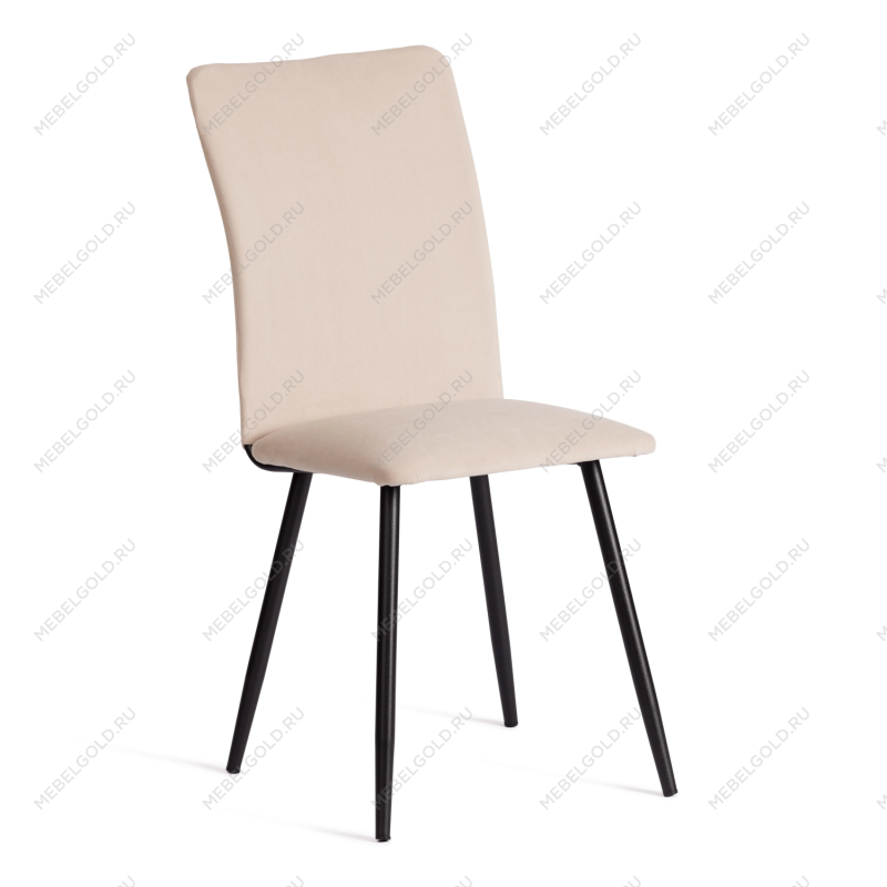 Стул обеденный La Rousse, NEW, флок, бежевый/черный, 7, 45x55x93 см