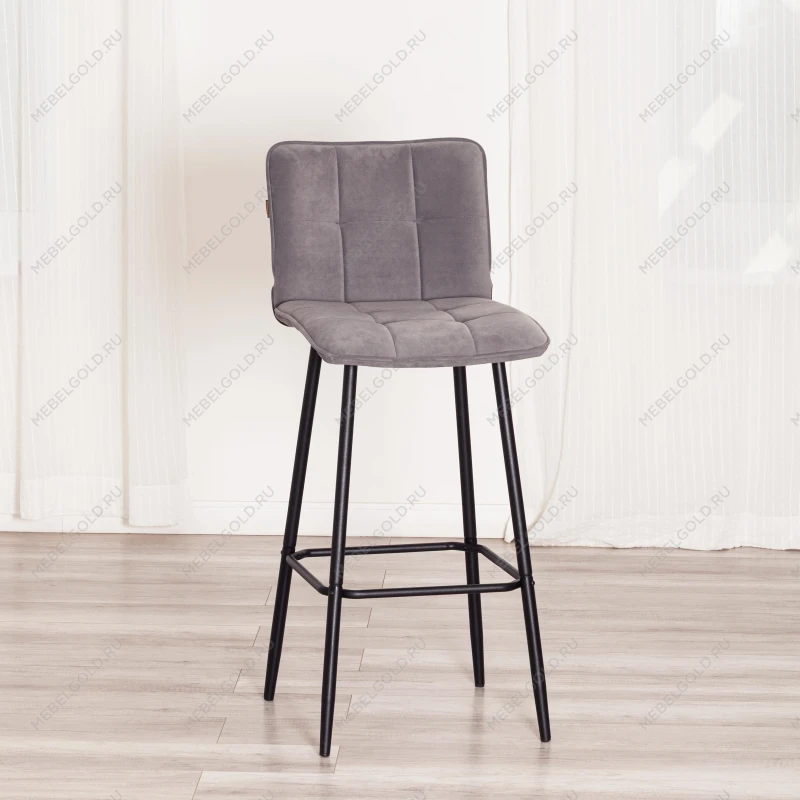 Барный стул Bari/Бари, велюр, серый, 29, 45х56х110 см | изображение 14