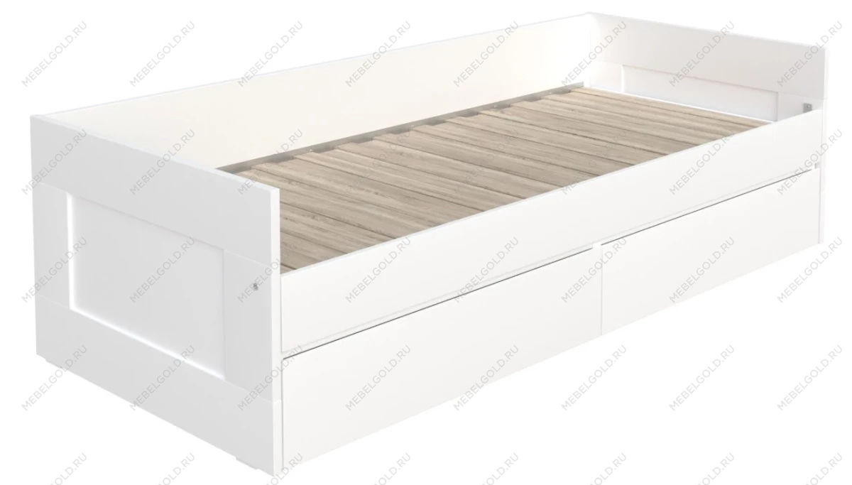 БРИМНЭС / СИРИУС Кровать двуспальная раздвижная ИКЕА / IKEA шириной 80(160) см, белый