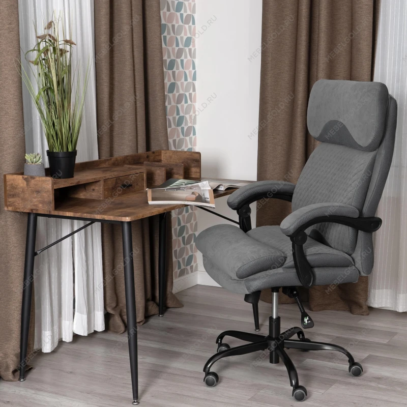 Кресло Chief metalBL, велюр/ткань, серый, 29/TW-12 | изображение 13