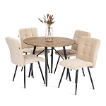 Стул обеденный Medeo, велюр, 47х56х89, молочный/черный, (Porsche 2) | изображение 8