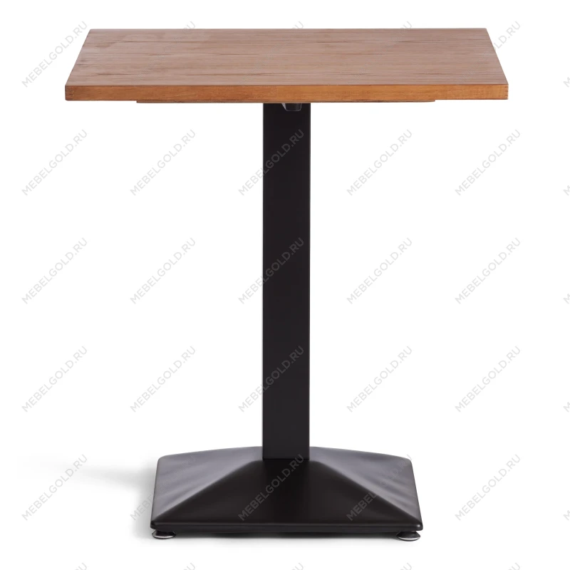 Стол RAGNAROK, дерево вяз/железная опора, 70х70х76 см, груша №3/черная опора | изображение 1