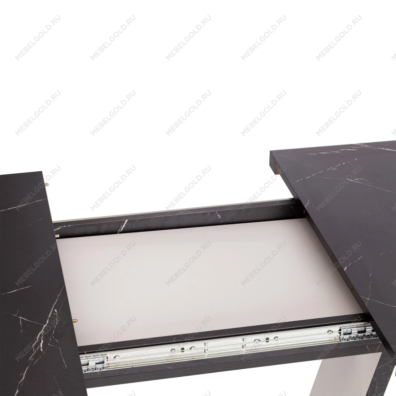 Стол обеденный VOX раздвижной, ЛДСП, 132-172x85x75,5 см, Мрамор черный/Белый | изображение 9