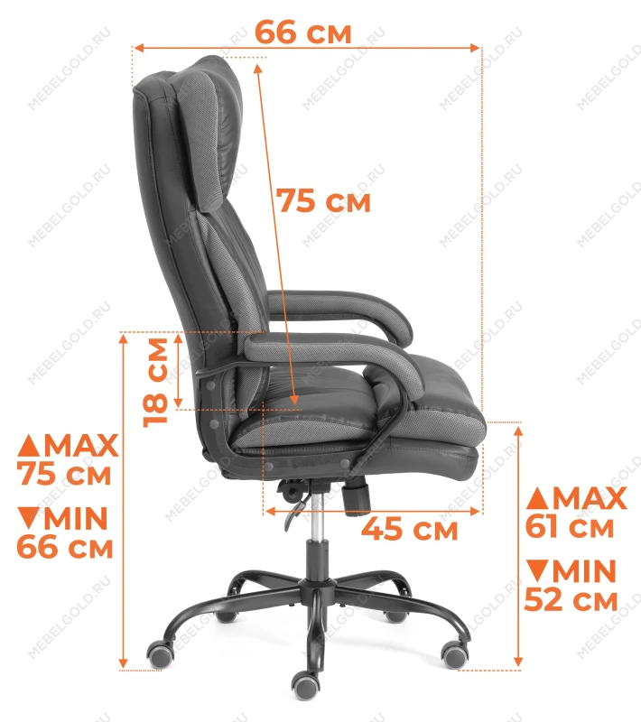 Кресло Duke metal BL, велюр, серый, 29/TW-12 | изображение 14