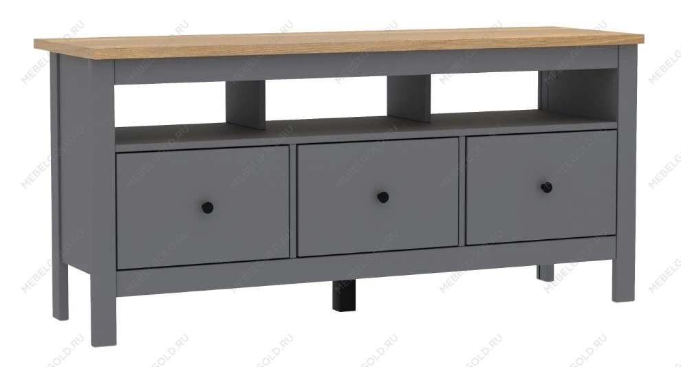 САГА тумба 3 ящика серая/ясень