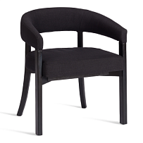 Стул SURTUR, дерево вяз/ткань лен, черный/черный лен, 54х53х74 см