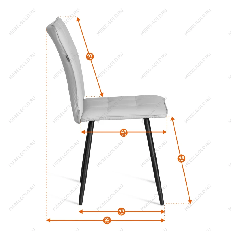 Стул обеденный La Rousse, флок, бежевый/черный, 7, 49х50х93 | изображение 13