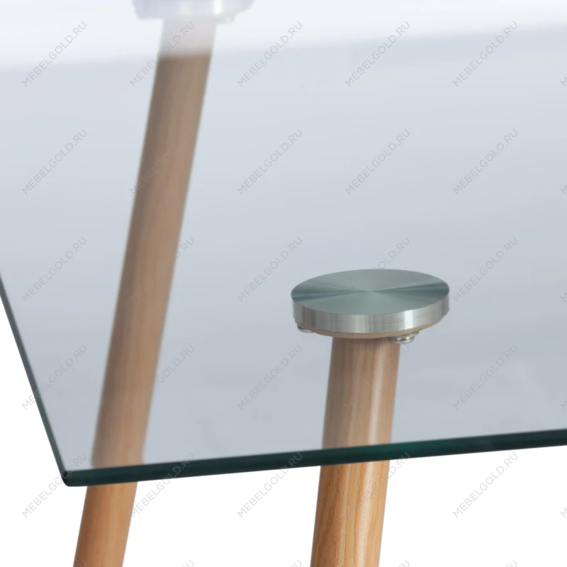 Стол SOPHIA (mod. 5003), металл/стекло (8мм), бук/прозрачный, 110 х 80 х 75 см | изображение 3