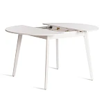 Стол обеденный SVELTO, ЛДСП, опора-массив березы, 105 х 105 (140) х 74.5 см, Белый /белый | изображение 5