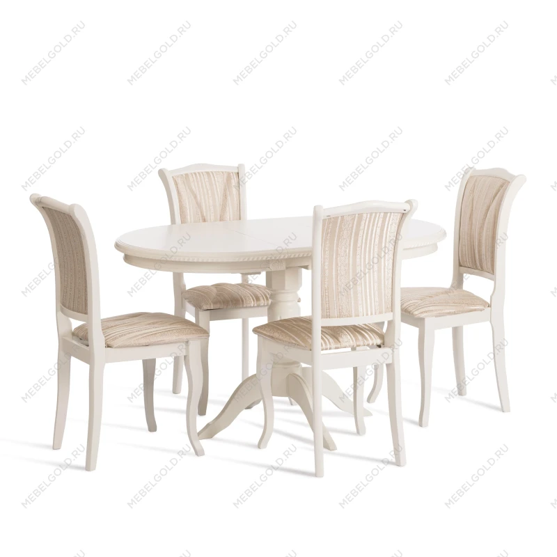 Стул Opera ( OP-SC ), дерево гевея, 45х53х97см, ivory white (слоновая кость 2-5), ткань бежевая,рисунок золотистый (180-09 | изображение 9