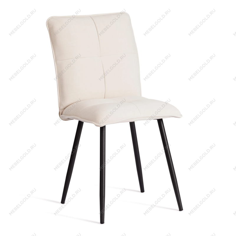 Стул обеденный Sweet, LT, флок, молочный/черный, 4, 41х55х88 см