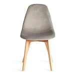 Стул CINDY SOFT (mod. C1021F1-1), велюр/дерево бук, 55 х 48 х 83 см, Светло-серый HLR39 / натуральный | изображение 4