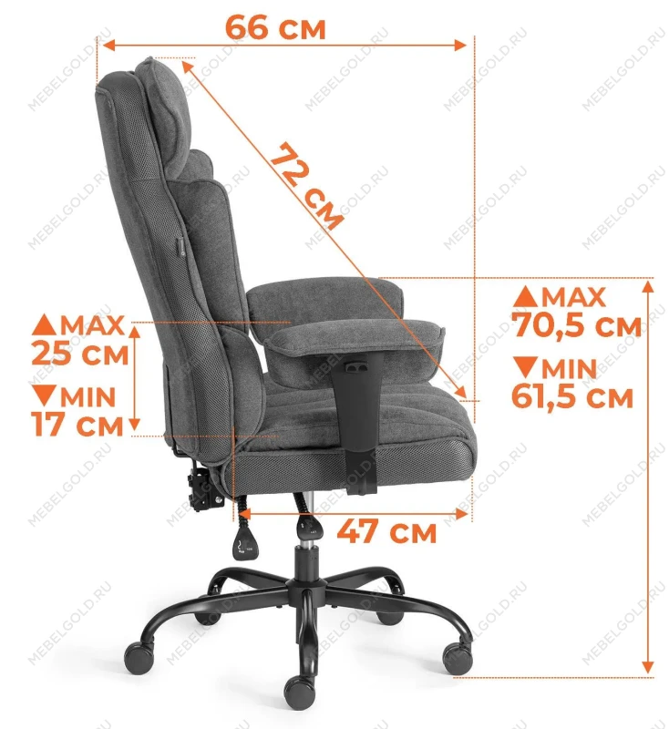 Компьютерное кресло Comfy BL, ткань, серый | изображение 21