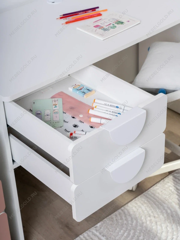 Стол письменный детский Пикси 120х75х57, белый (робкий подснежник) | изображение 9