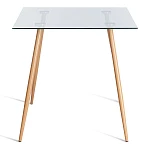 Стол SOPHIA (mod. 5003), металл/стекло (8мм), бук/прозрачный, 110 х 80 х 75 см | изображение 1