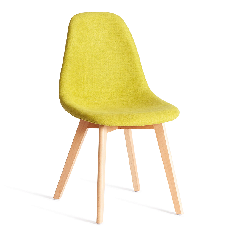 Стул CINDY SOFT (mod. C1021F1-1), фактурный велюр/дерево бук, 55 х 48 х 83 см, Светло-зеленый LY1701-8 / натуральный
