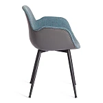 Кресло VALENTINO (mod. PC45-2), металл/экокожа/ткань, 55 х 58 х 81 см, Turquoise (бирюзовый)/Grey (серый)/чёрный | изображение 1