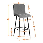 Барный стул Medeo/Медео, велюр, бежевый, 7, 45х56х113 см | изображение 15