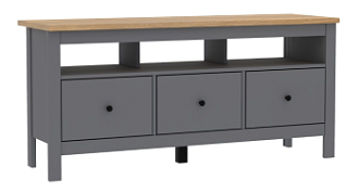 САГА тумба 3 ящика серая/ясень