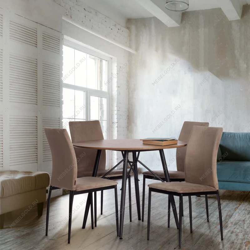 Стул CAPRI (mod. BC565-DC), металл, флок, 43 х 53 х 92 см, Beige (бежевый) HLR8 / черный | изображение 9