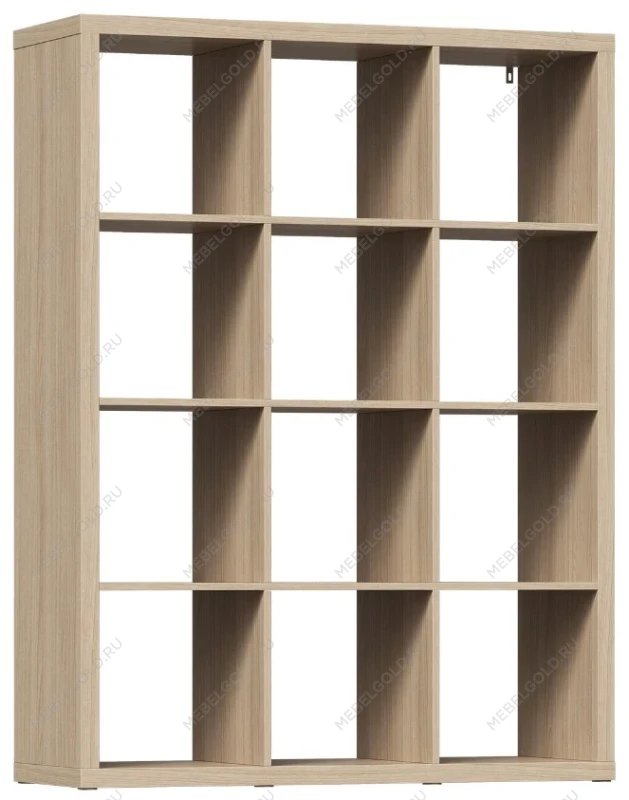 КАЛЛАКС / ФОРА Стеллаж ИКЕА / IKEA 12, широкий стеллаж с открытыми ячейками, тамбурат, дуб беленый