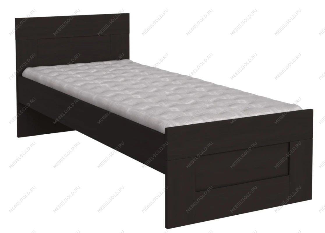 Кровать односпальная Сириус, 80х200 см, черный, дуб венге