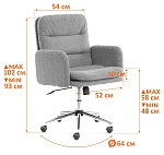 Кресло Dover хром, букле, серый, barni grey | изображение 11