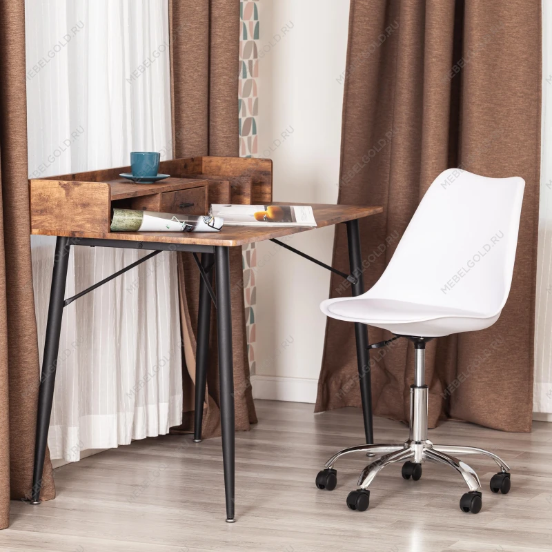 Офисное Компьютерное кресло TULIP (mod.106-1), металл/пластик/PU, 58 x 47 x 97см, White (белый) / Chrome (хром) | изображение 9