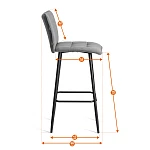 Барный стул Bari/Бари, экокожа, черный, 45х56х110 см | изображение 17