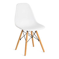 Стул CINDY (EAMES) (mod. 1801), дерево бук/металл/сиденье пластик, 45x51x82 см, White (белый)